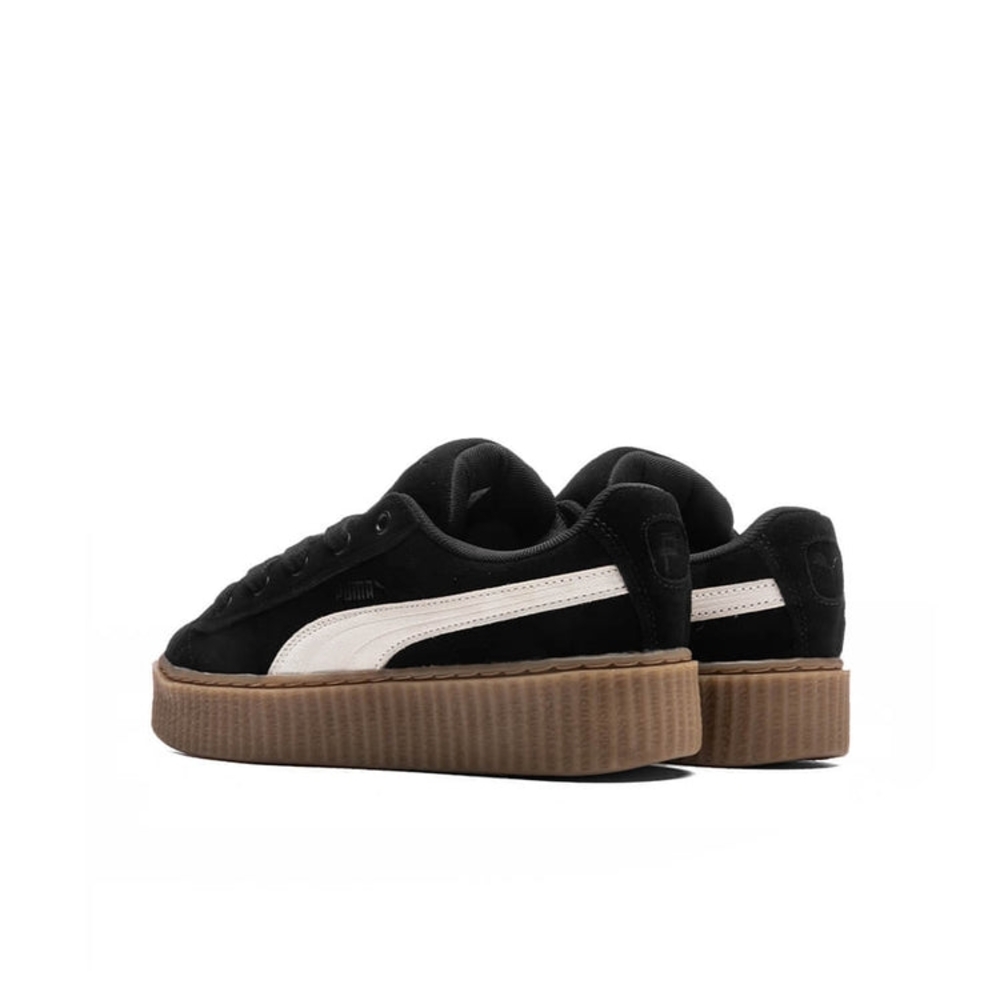Puma Black and White Creeper Sneakers with Platform Sole